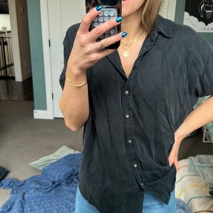 Black short sleeve button down / daily ritual